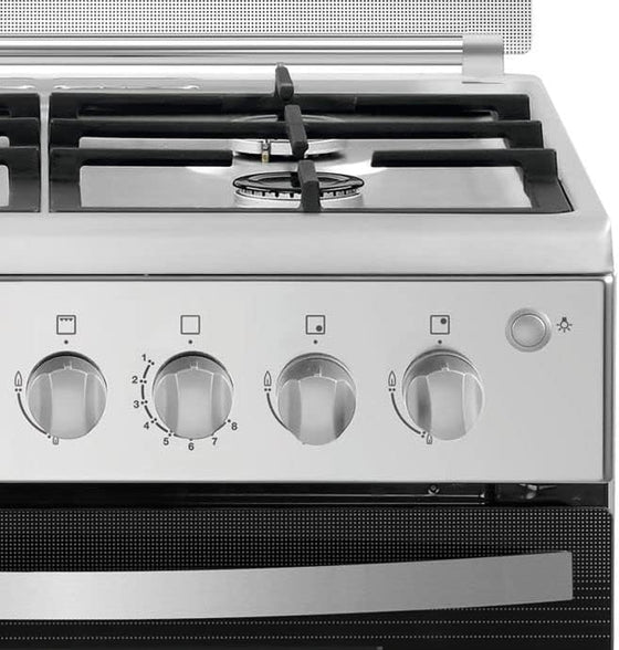 Frigidaire 24" Freestanding Stainless Steel Gas Range w/Rotisserie and Glass Cover 4 Burners Cast Iron Grates FNGP60JGBS