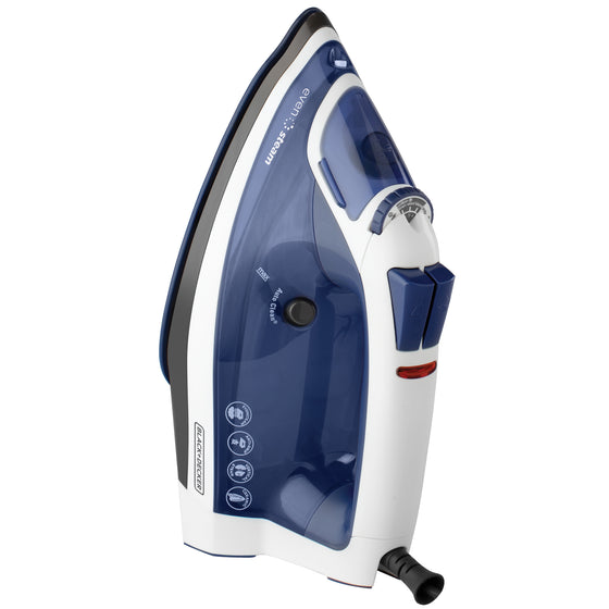 Black+Decker Steam Iron Ceramic Soleplate Self Clean 1200 Watts IR1920