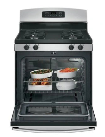 GE 30" Freestanding Stainless Steel Self Clean Gas Range 4 Burners 5.0 cu.ft. JGB635REKSS