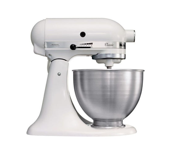 KitchenAid Classic series 4.5-Quart 10-Speed White Stand Mixer in