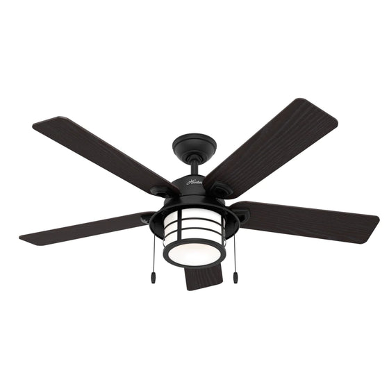 Hunter Santorini 54" Damp Rated Ceiling Fan w/Built-In Light 5 Blades 50648