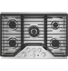  GE 30" Stainless Steel Gas Cooktop 5 Burners 18,000 BTU Tri-Ring PowerBoil Burner PGP9030SLSS