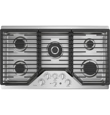  GE 36" Stainless Steel Gas Cooktop 5 Burners 18,000 BTU Tri-Ring PowerBoil Burner PGP9036SLSS