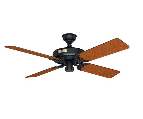 Hunter Original Heritage 52" Damp Rated Cast Iron Outdoor Ceiling Fan 4 or 5 Blades 50681 / 50685