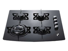  ELBA 24" Black Glass Gas Cooktop 4 Burners EFH4650TNGB